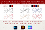 Flowers and Bows graphic line art, a Decorative Illustration by Nataly_is_Drawing (Thumbnail 11 of 11)