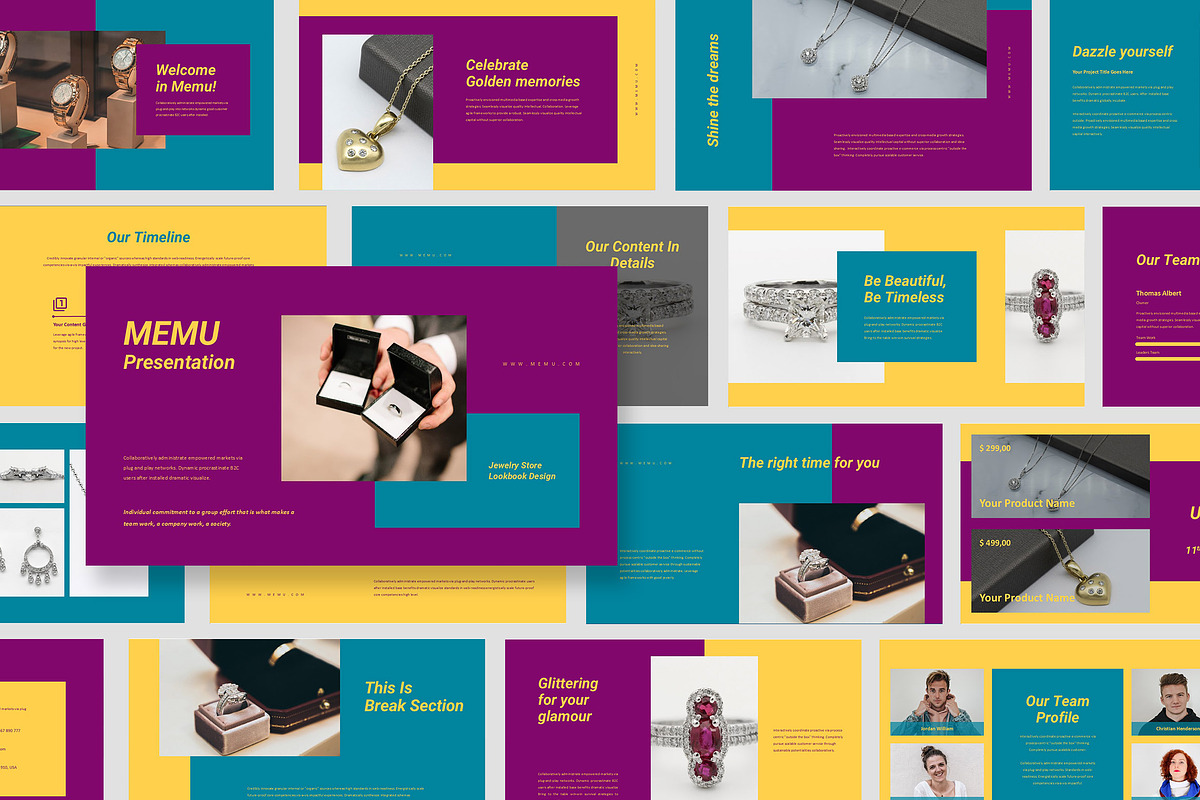 Memu : Jewelry Catalog Google Slides, a Presentation Template by Punkl Camp (Photo 1 of 17)