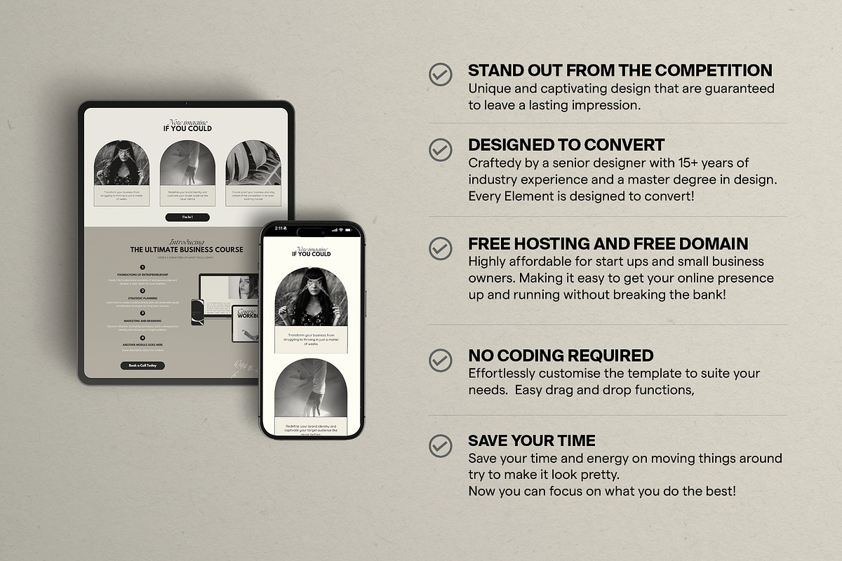 Minimal Landing Page Template Canva, a Landing Page Template by Row Creative (Photo 2 of 9)