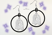 Ghost Earrings SVG Laser Cut Files, a Graphic by Cloud9DesignSVG (Thumbnail 1 of 4)