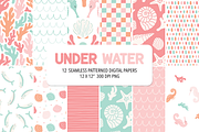 Summer Digital Paper, Ocean Theme, a Pattern Graphic by Paper Starr Studio (Thumbnail 1 of 3)