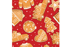 Christmas red seamless vector, an Object Illustration by Toltemara