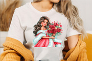 Christmas Glam Lady Clipart Bundle, a Seasonal Illustration by SVGArt (Thumbnail 4 of 5)
