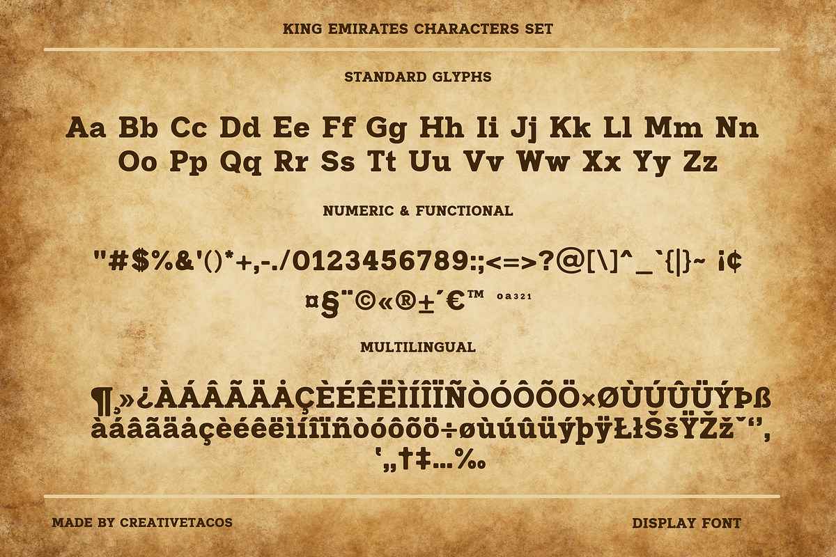King Emirates Font, a Slab Serif Font by Creativetacos (Photo 2 of 10)