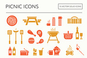Picnic & BBQ line icons, an Outline Icon by the cabin supply co (Thumbnail 2 of 4)