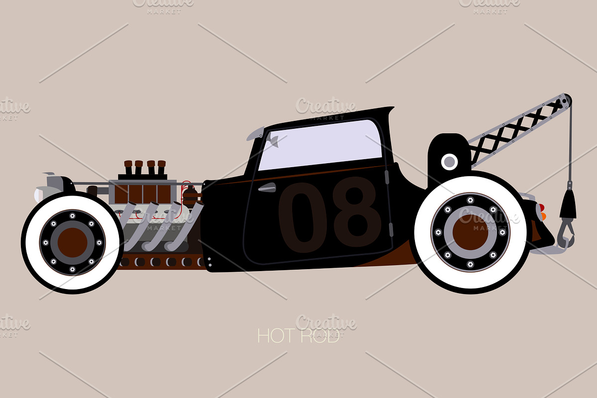 wrecker hot rod tow truck, an Education Illustration by FMR IBERICA