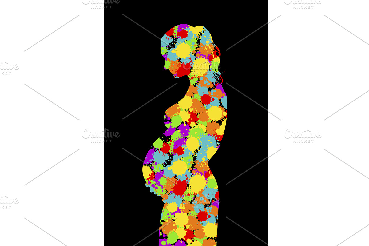 The silhouette of a pregnant woman, a Person Illustration by Nenahliadava Design
