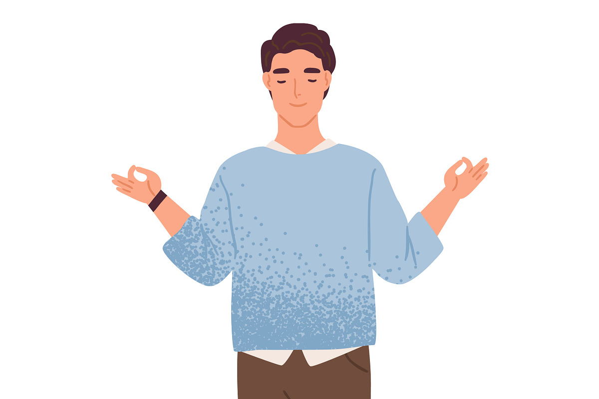 Calm people, meditation, a Person Illustration by Good Studio (Photo 2 of 3)