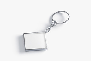 White Rhombus Keychain 3D Model