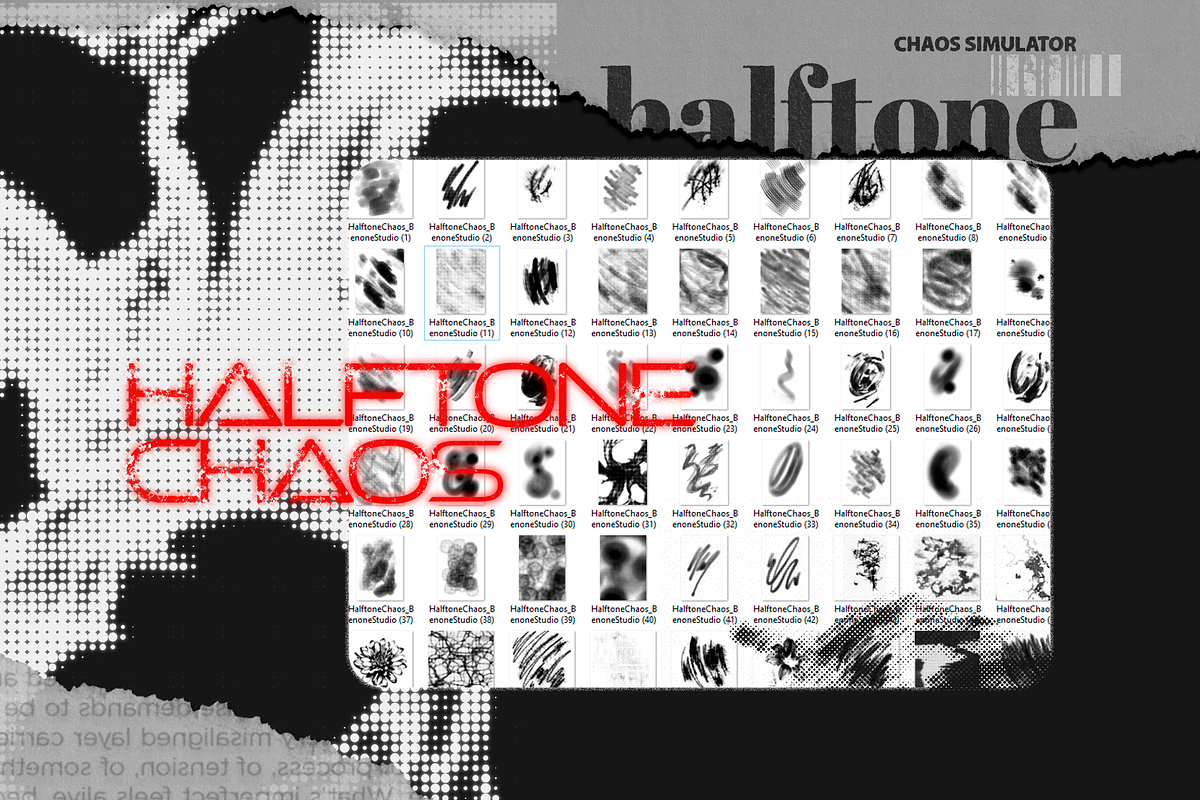 HALFTONE CHAOS - Grunge Texture Pack, a Texture Graphic by BeNone Designs (Photo 3 of 8)