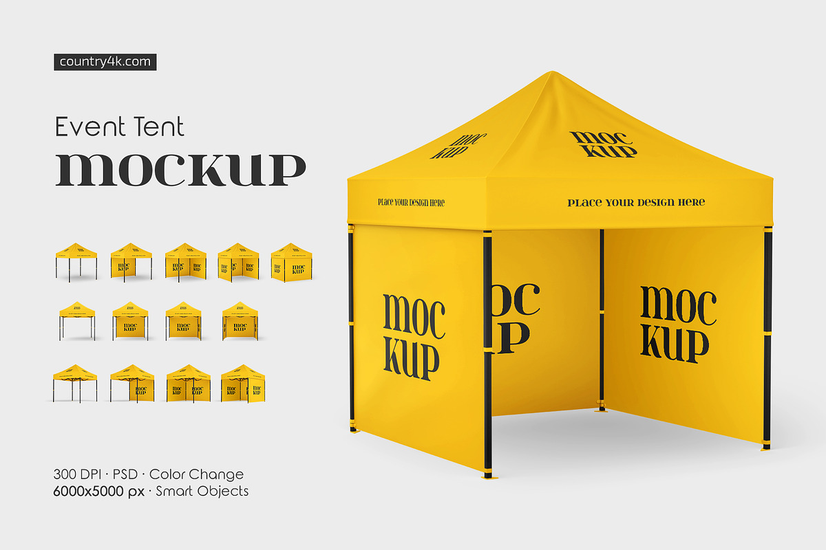 Event Tent Mockup Set, an Advertising Mockup by Country4k (Photo 1 of 4)