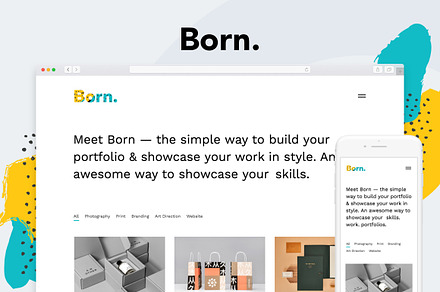 Born – Enjoyable Portfolio Tumblr, a Websites & App Template by Graphic Cream