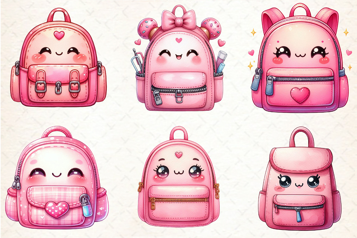 School Cute Bag Sublimation Clipart, an Illustration by Libby Wishes (Photo 3 of 6)