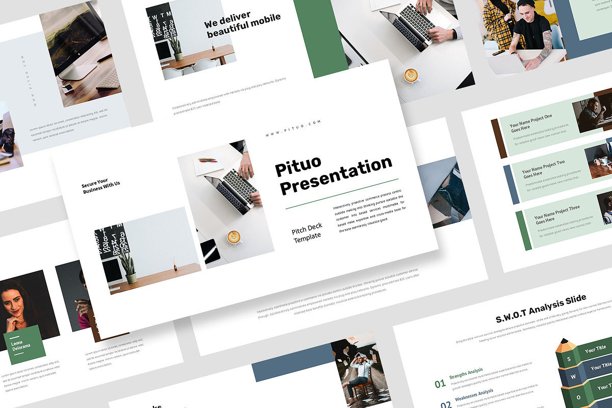 Pituo : Pitch Deck Powerpoint, a Presentation Template by Punkl Camp (Photo 1 of 9)
