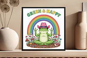 Green & Happy Funny Frog, an Illustration by DreamCafeArt (Thumbnail 5 of 7)