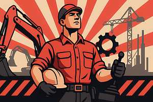 Industrial worker with helmet and he, a Person Photo by angellodeco