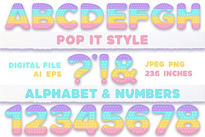Pop it pastel alphabet & numbers