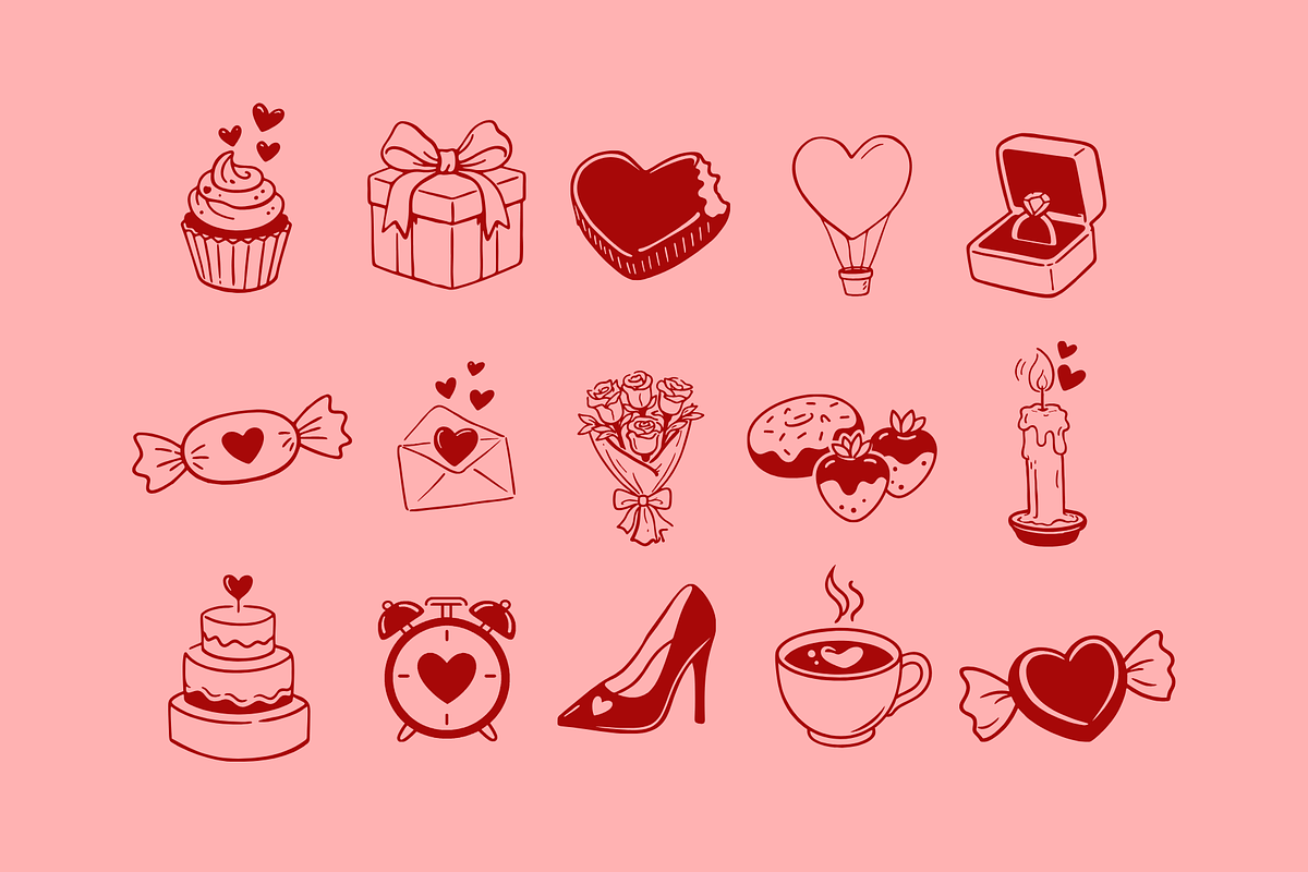Valentines Vector Illustrations, an Object Illustration by Rasgood (Photo 3 of 9)