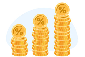 Interest rate increase due to, a Finance Illustration by Vectorbuum