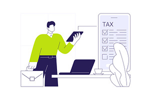 Tax filing app abstract concept, a Finance Illustration by Visual Generation