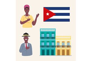 Four Cuba Country Icons