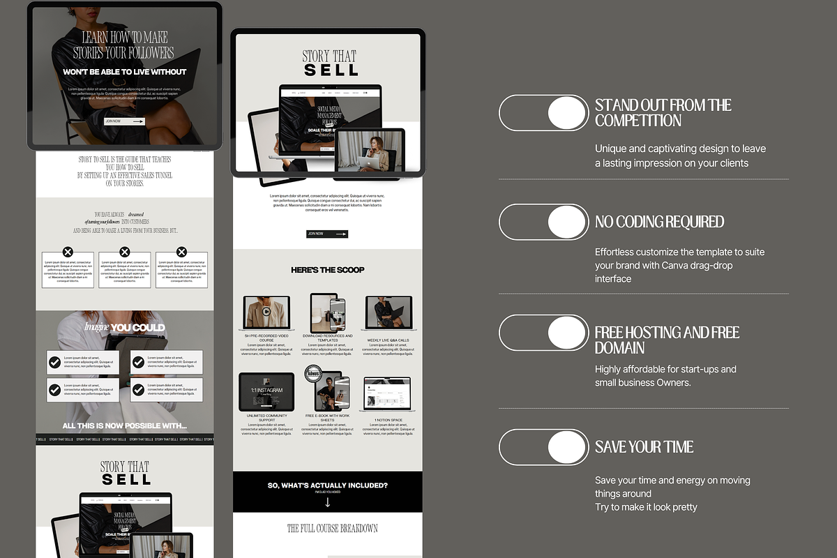 Canva sales page Website Template, a Landing Page Template by My Template Studio (Photo 2 of 6)