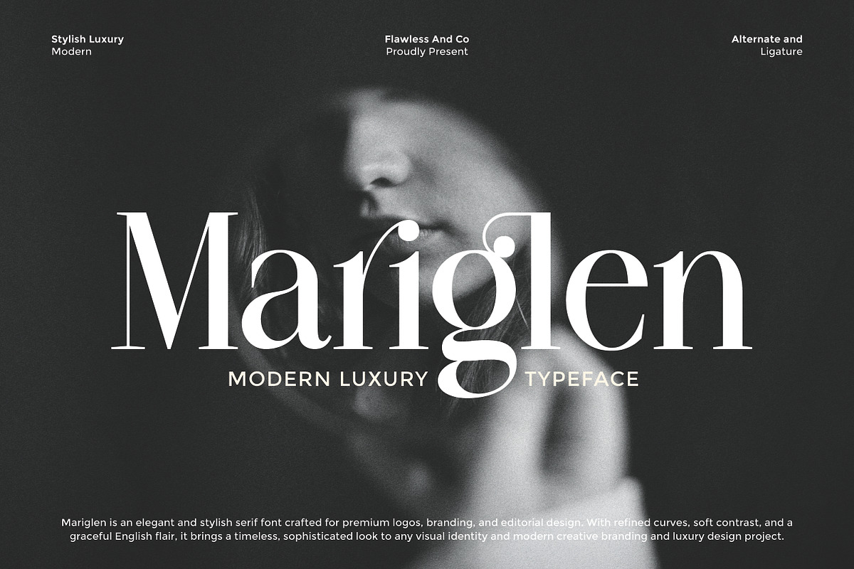 Mariglen - Modern Serif Font, a Font by Flawless And Co (Photo 1 of 10)