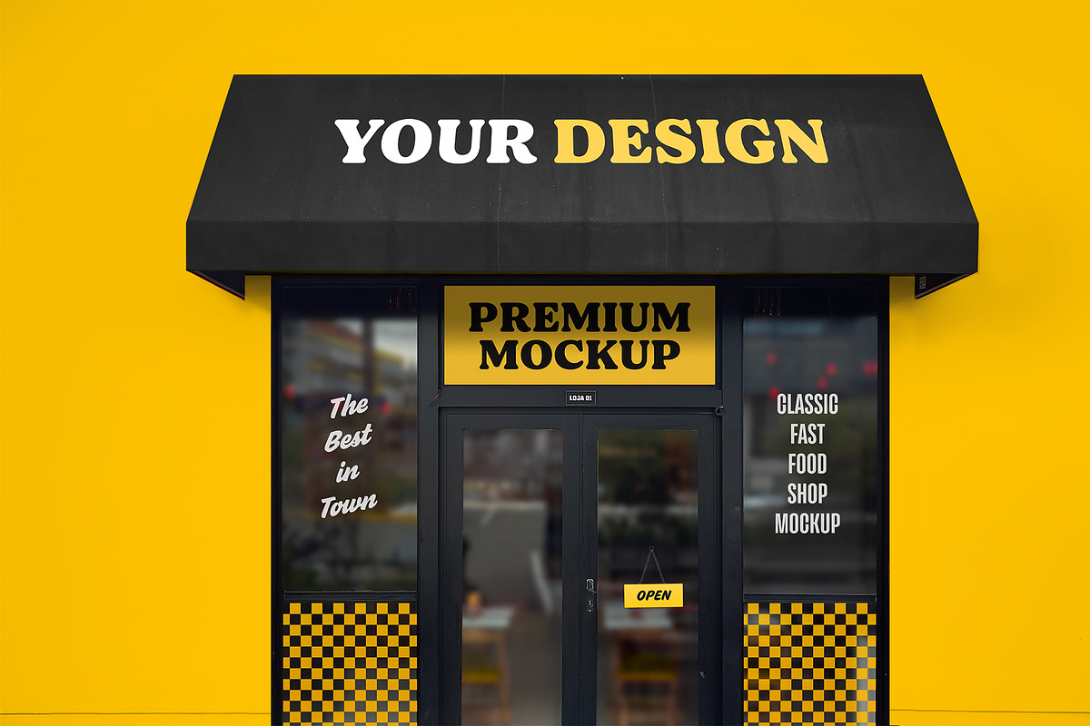 Classic Fast Food Facade Mockup, a Mockup by rodrigofkaminski (Photo 3 of 4)