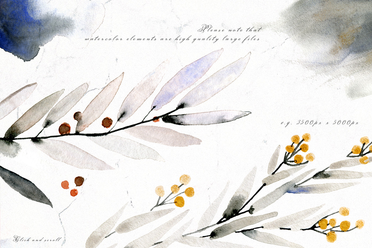 Vague Christmas Watercolor & Ink Set, an Animal Illustration by Bibela (Photo 6 of 14)