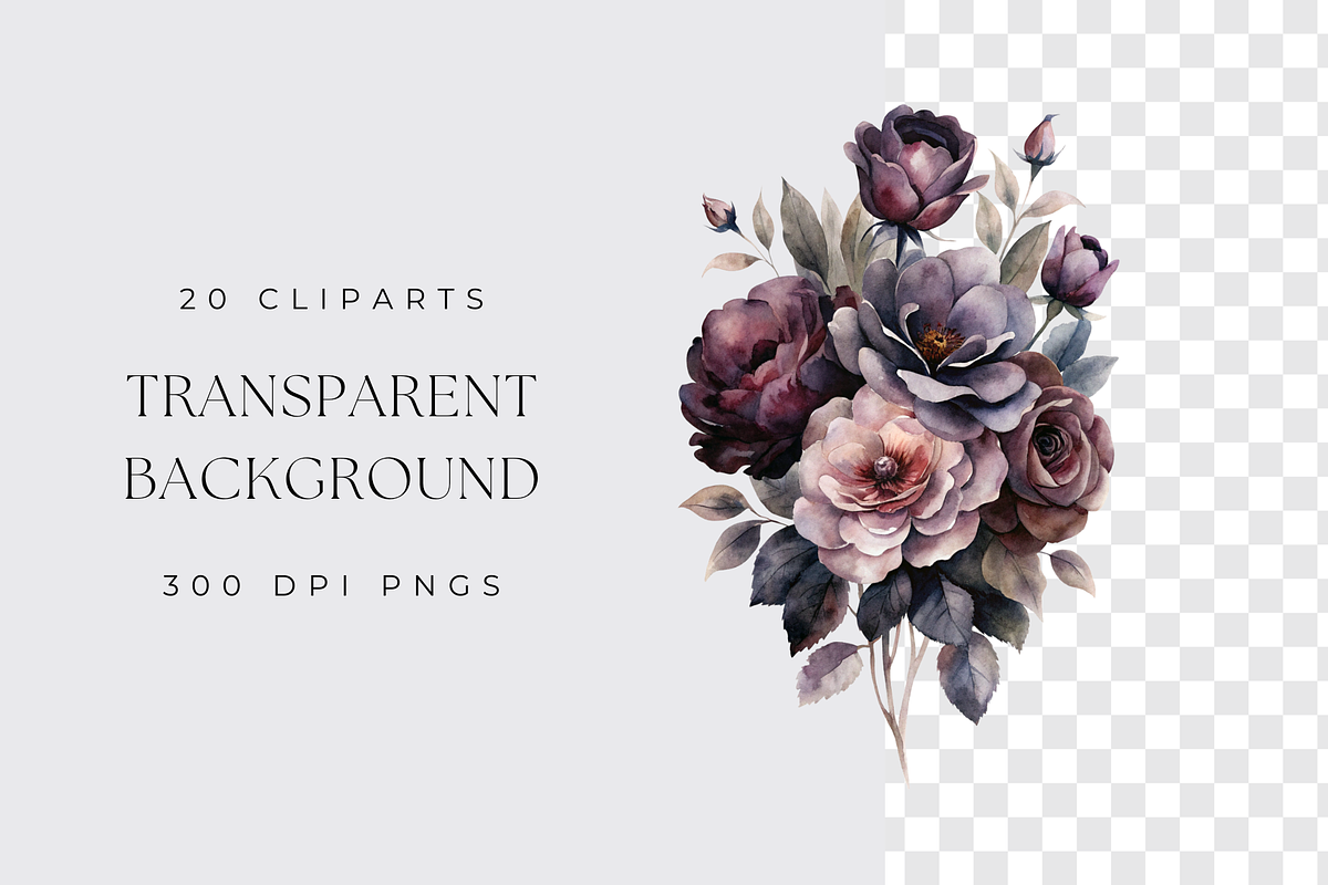 Moody Florals Clipart, a Graphic by Velvet Muse (Photo 4 of 5)