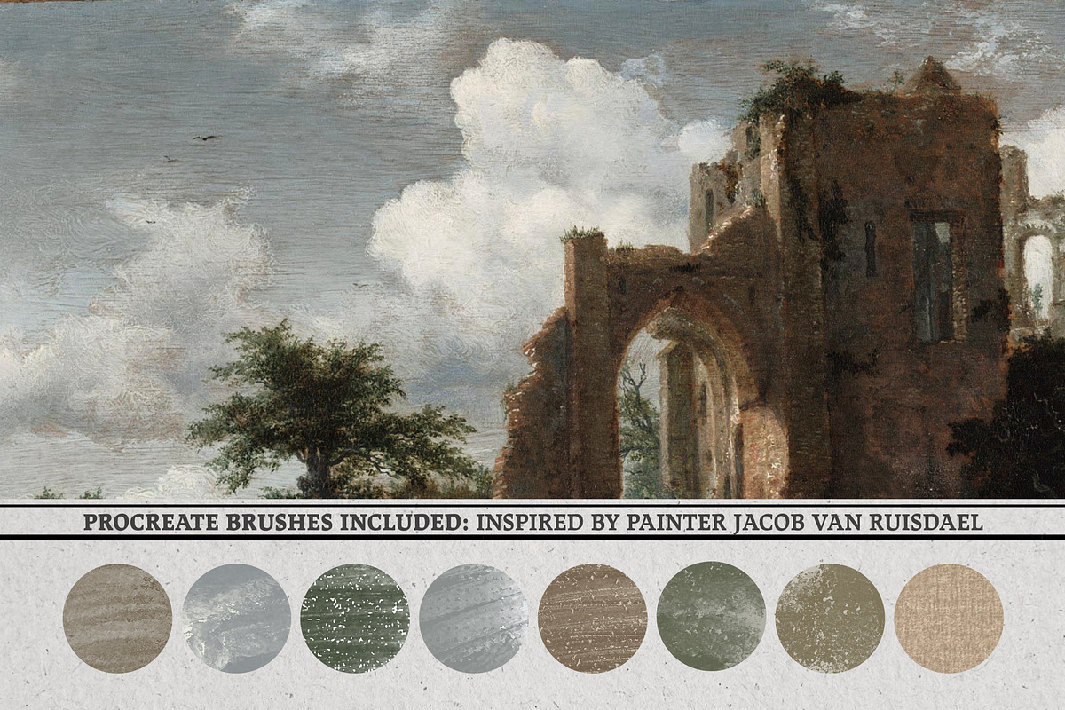 Jacob Van Ruisdael Procreate Kit, a Brush Add-On by Digi Life (Photo 4 of 9)