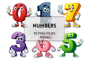 Cute Cartoon Numbers Animated Digits