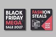 Black Friday Social Media Banner, a Social Media Template by MightyDesign (Thumbnail 3 of 8)