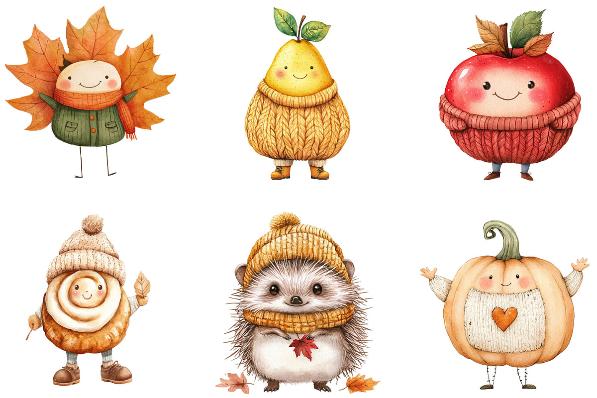 Whimsical Autumn Doodle Clipart, a Seasonal Illustration by Designking (Photo 3 of 4)