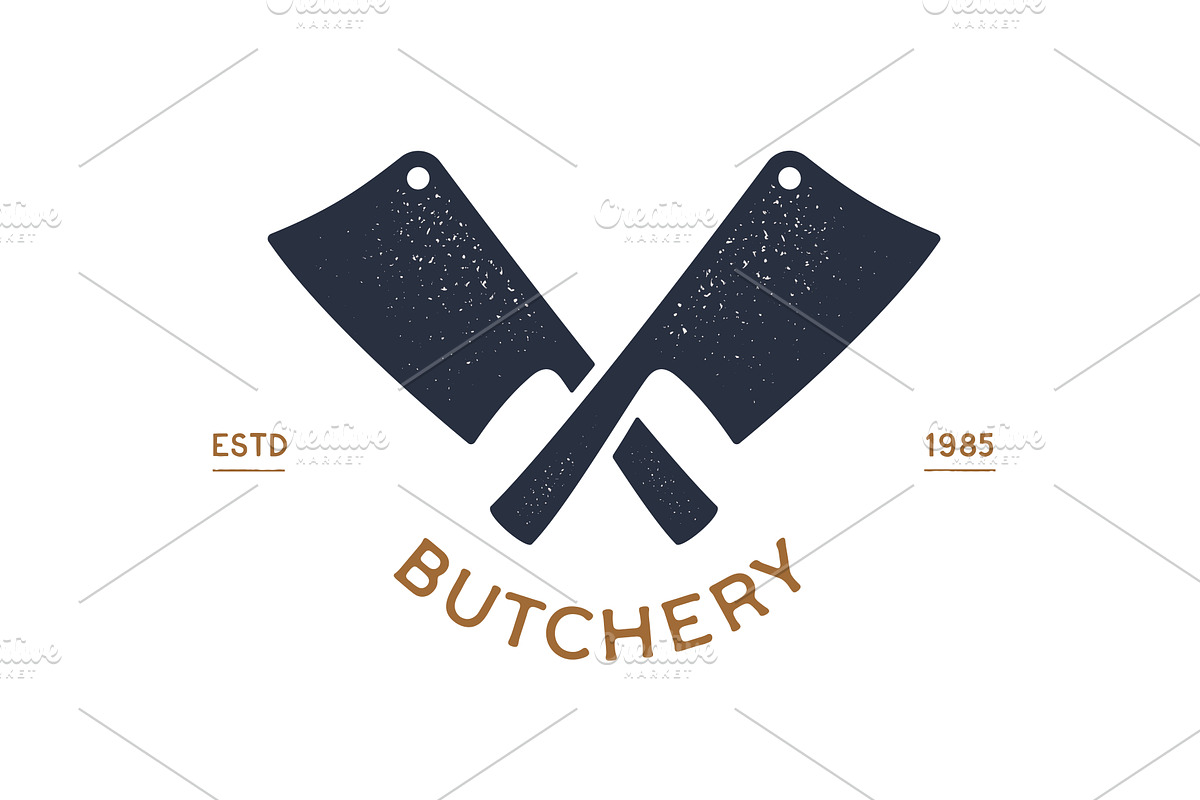 Butcher Knife. Butchery symbol, icon, an Object Illustration by Foxys Graphic