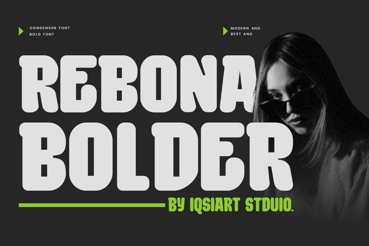 Rebona Bolder - Round Font, a Sans Serif Font by Iqsiart Studio (Photo 1 of 7)