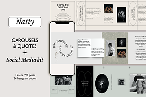 Instagram Carousel kit and Quotes, a Social Media Template by Bonumo