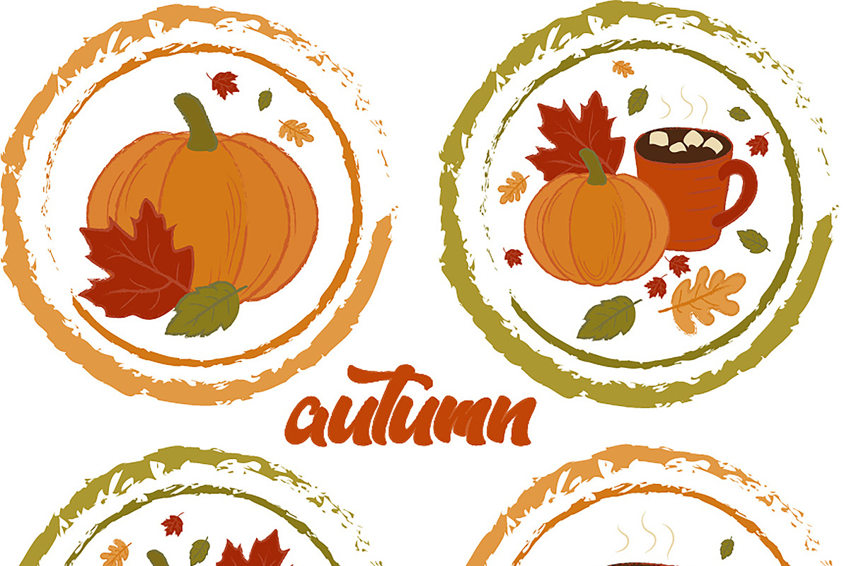 Autumn Stamps Clipart, an Object Graphic by JYa_Design (Photo 1 of 5)