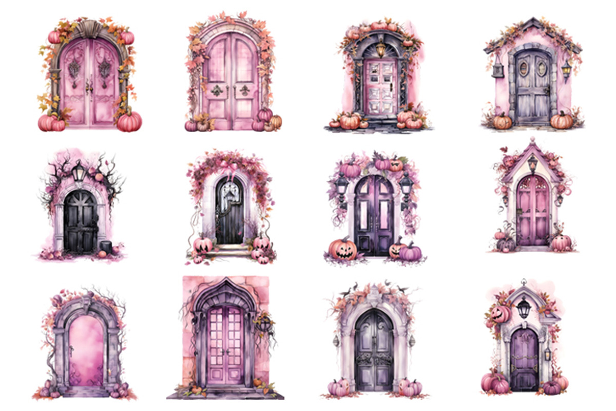 Watercolor Halloween Creaky Door PNG, a Seasonal Illustration by Creative Arslan (Photo 2 of 7)