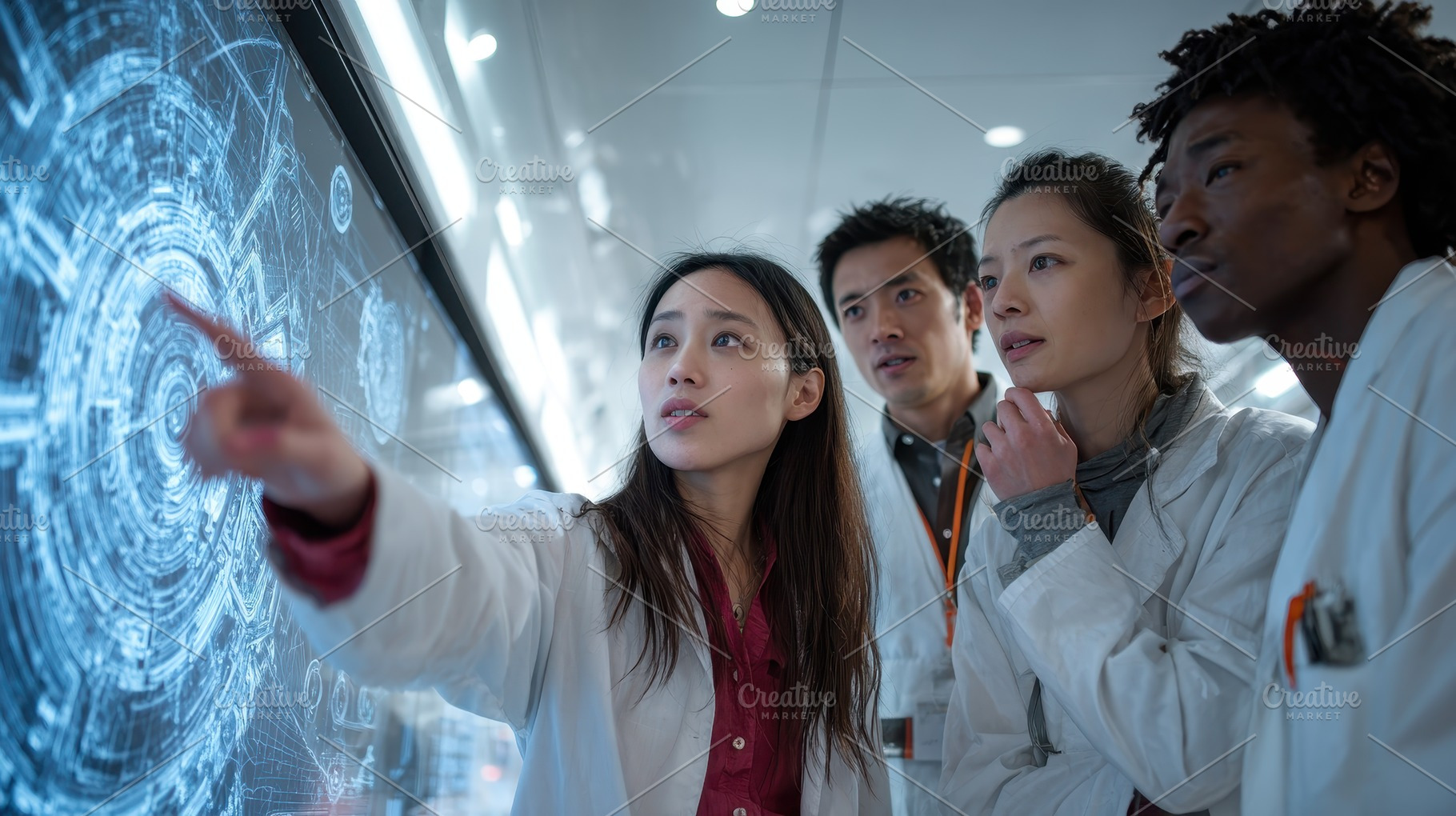 Scientists Analyze Data on Interacti, a Photo by Pixeness Studio
