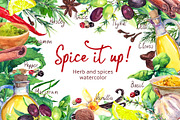 Herbs and spices watercolor clipart, a Food Illustration by Where summer is (Thumbnail 1 of 6)