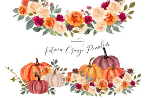 Fall Autumn Orange Pumpkins Clipart