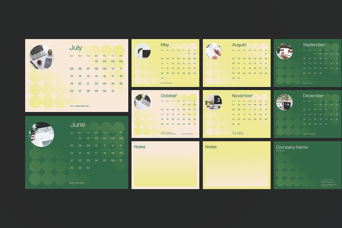 Nature Line Calendar Template, a Stationery Template by Neermana (Photo 4 of 4)