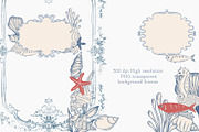 Blue toile Ocean Collection, a Seasonal Illustration by AlenaVlasko stock Market (Thumbnail 6 of 12)