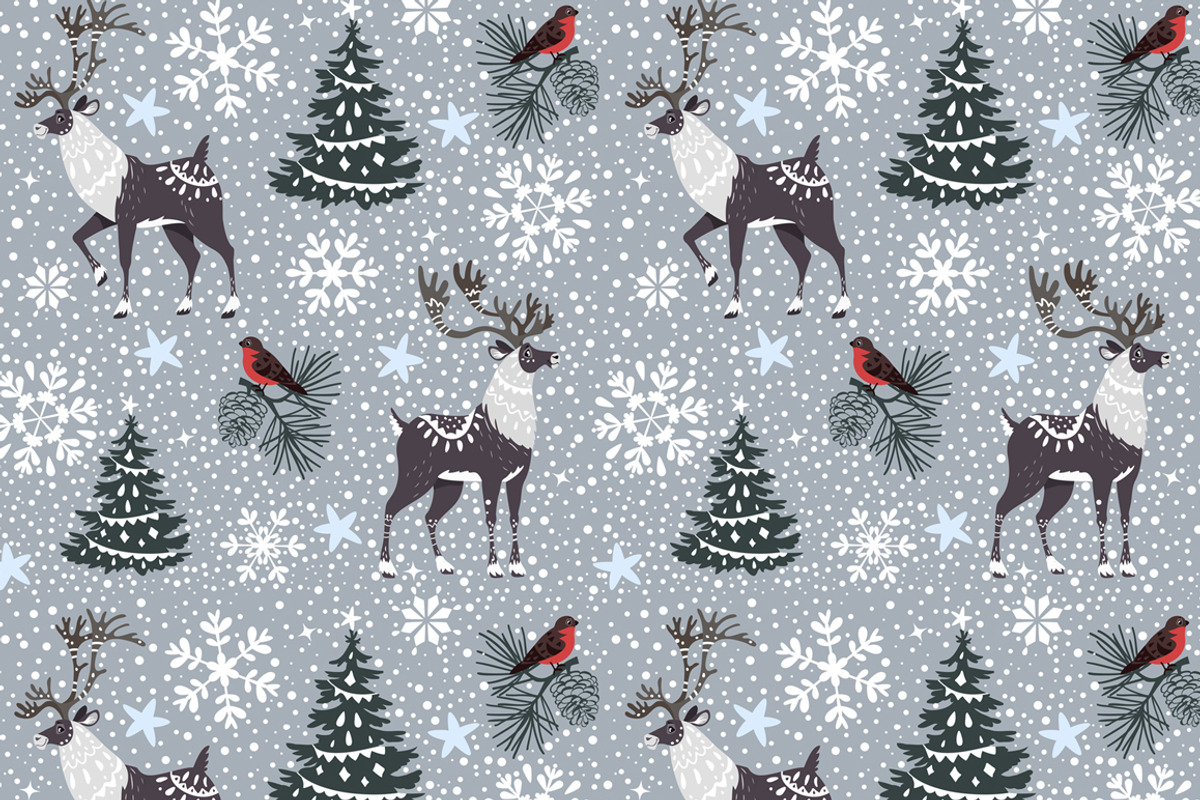 Winter seamless pattern, an Animal Illustration by JulianArt (Photo 5 of 7)