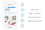 200 Instagram Story Highlight Icons, a Social Media Template by Blog&Glow (Thumbnail 4 of 4)