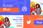 Social media music promotion, a Social Media Template by FoxStore (Thumbnail 3 of 3)