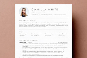 Minimalist Resume Template for Word, a Resume Template by DemeDesign