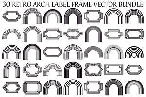 Retro Arch Label Frame Bundle Bundle, an Illustration by hafijul