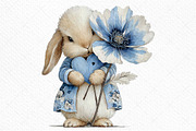 Watercolor Spring Rabbit Clipart Png, an Illustration by Craft Nest (Thumbnail 8 of 11)